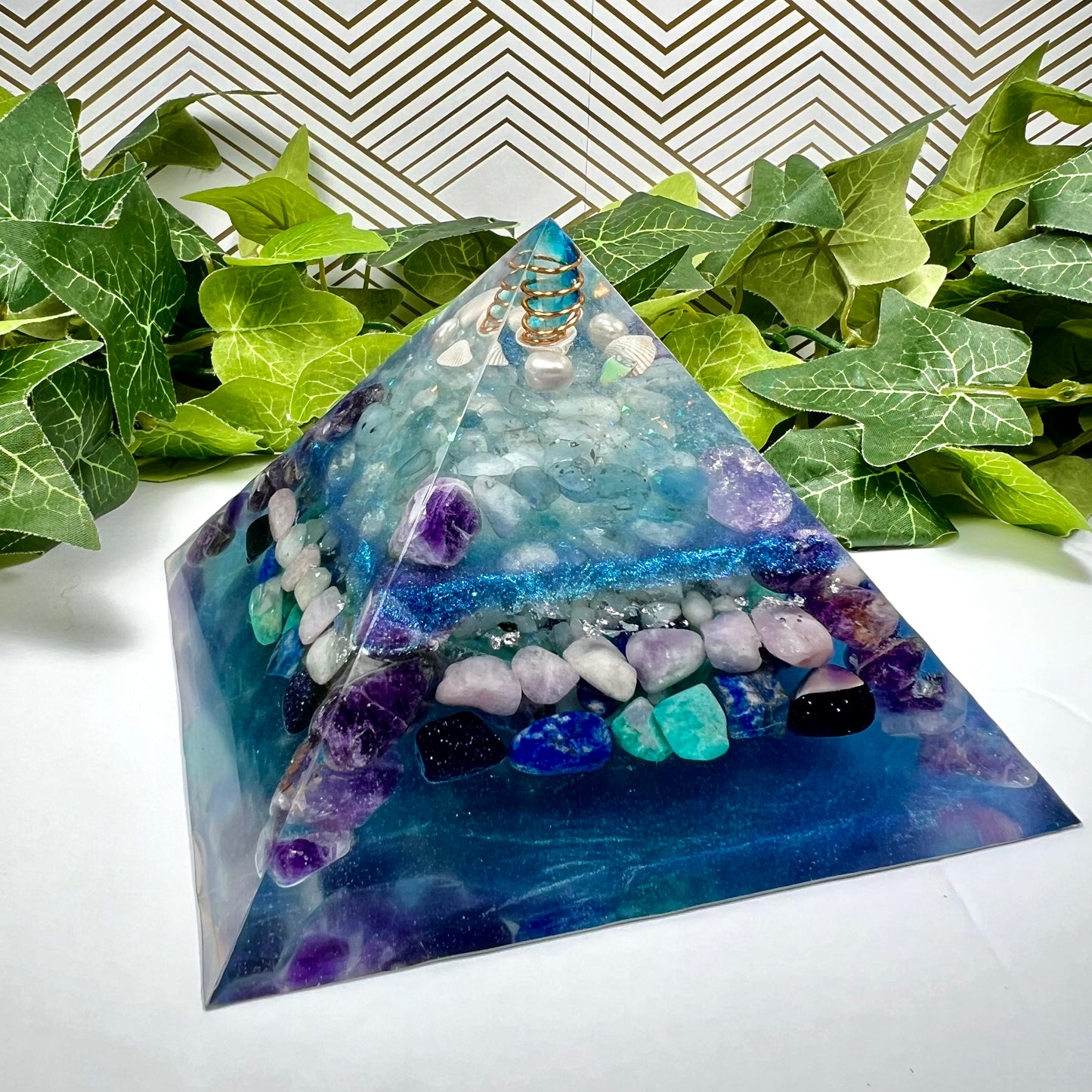 Arcturian Energy - Star Constellation Collection - Handcrafted Crystal Resin Pyramid