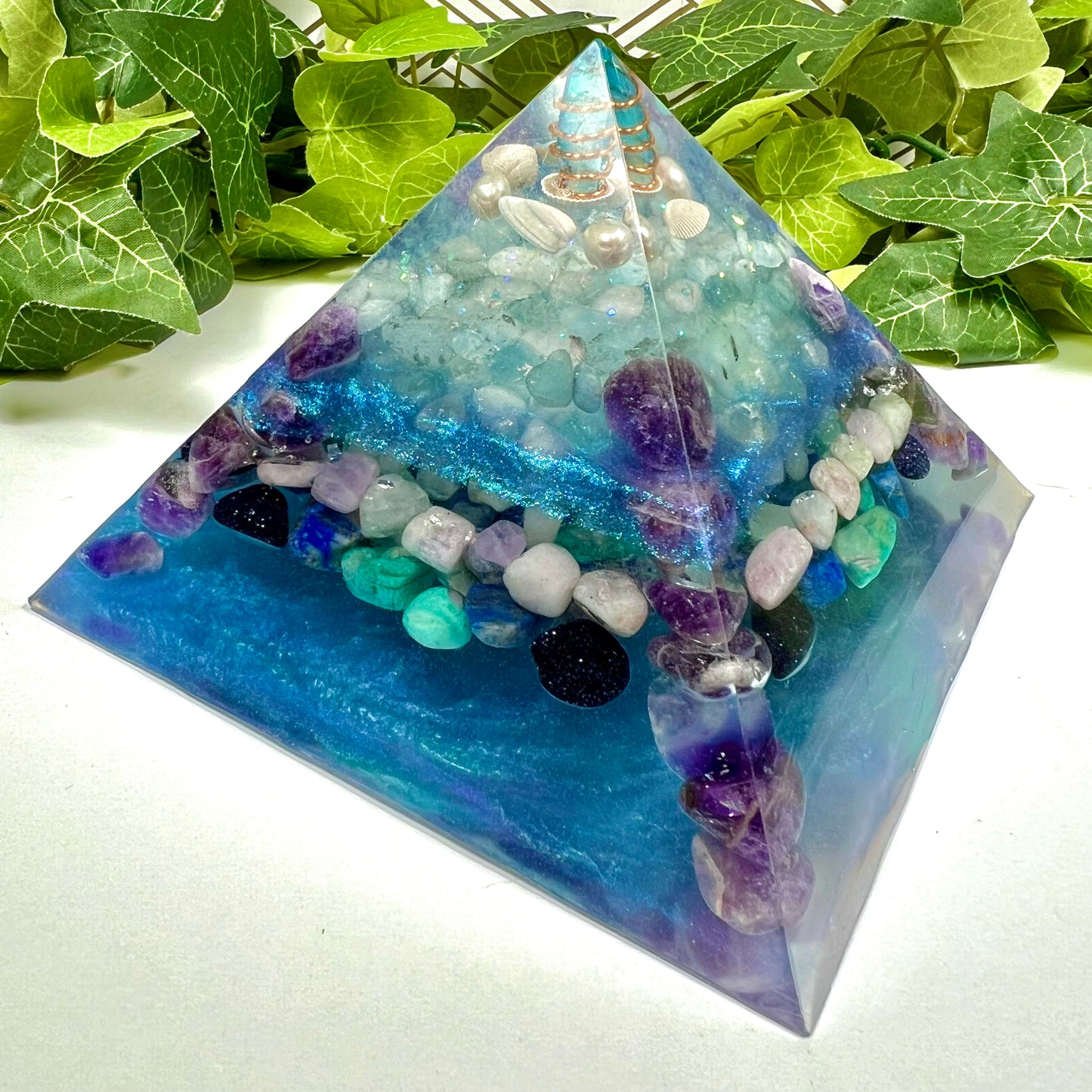 Arcturian Energy - Star Constellation Collection - Handcrafted Crystal Resin Pyramid