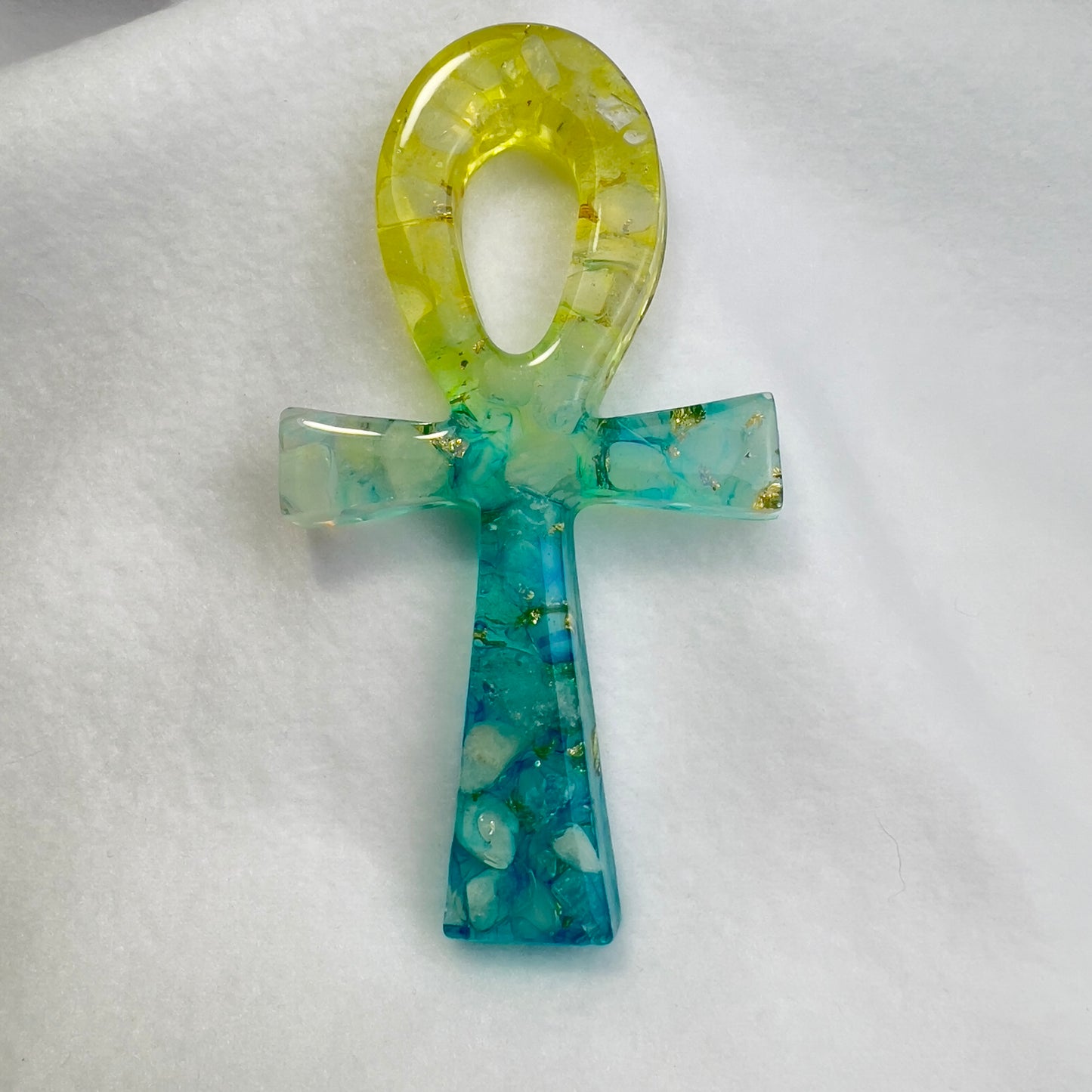 Aether Element Crystal Resin Ankh