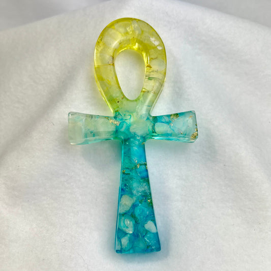 Aether Element Crystal Resin Ankh
